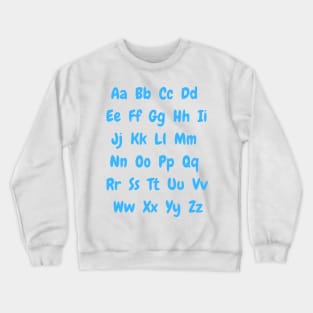 British english alphabet inblue Crewneck Sweatshirt